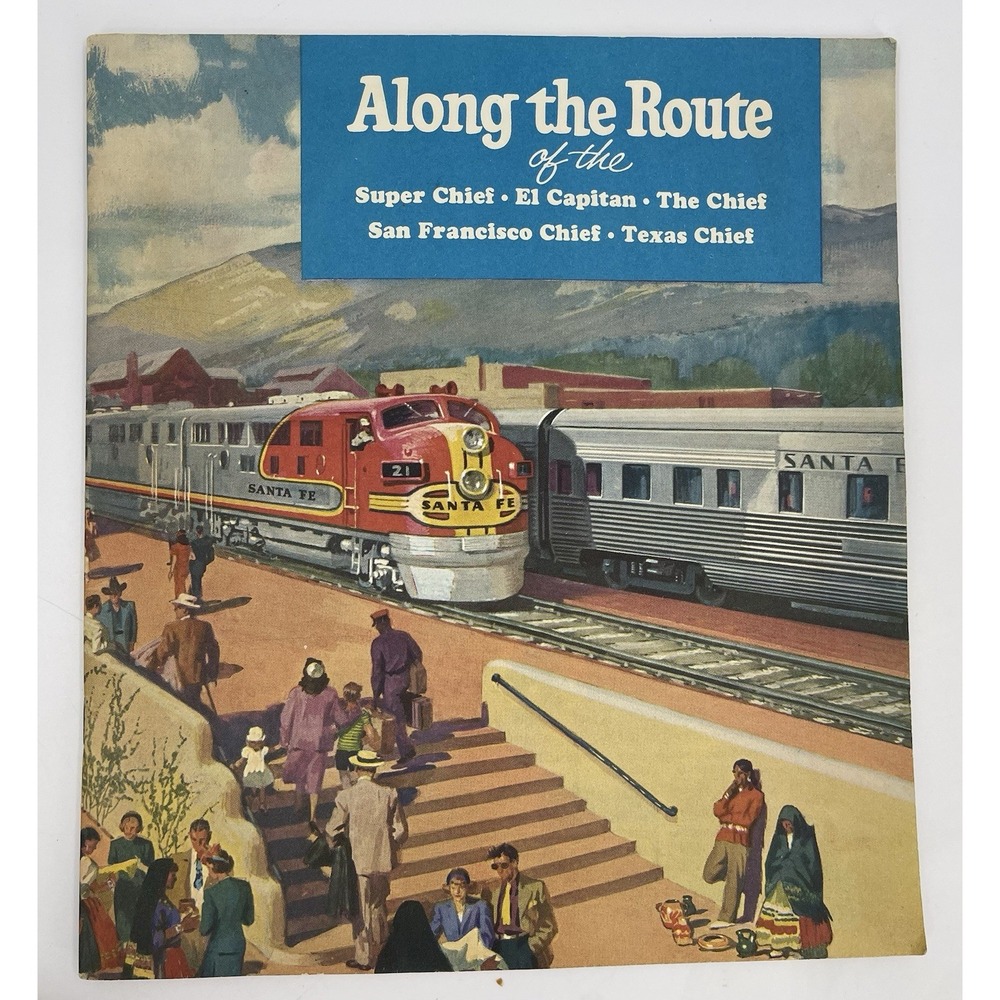 "Along The Route" of the The Santa Fe Railroad Train Station Guide Booklet 1960s